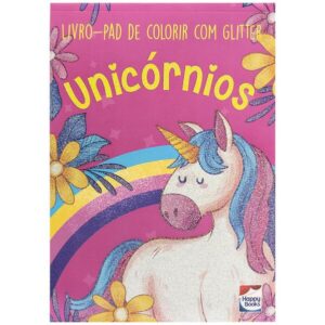Livro-pad de colorir com Glitter: Unicórnios