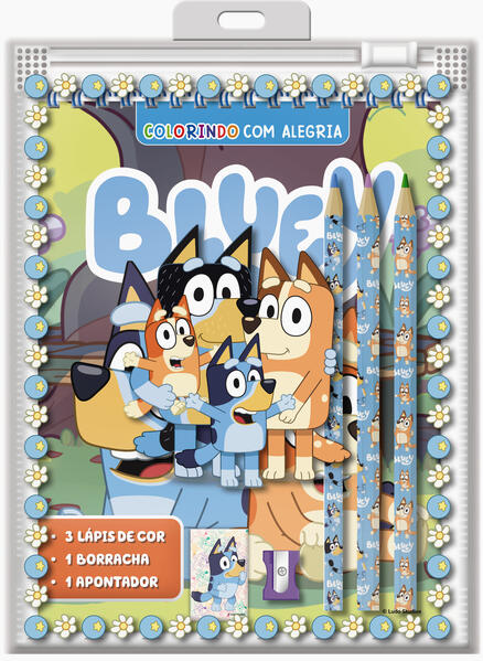 Bluey Colorindo com Alegria