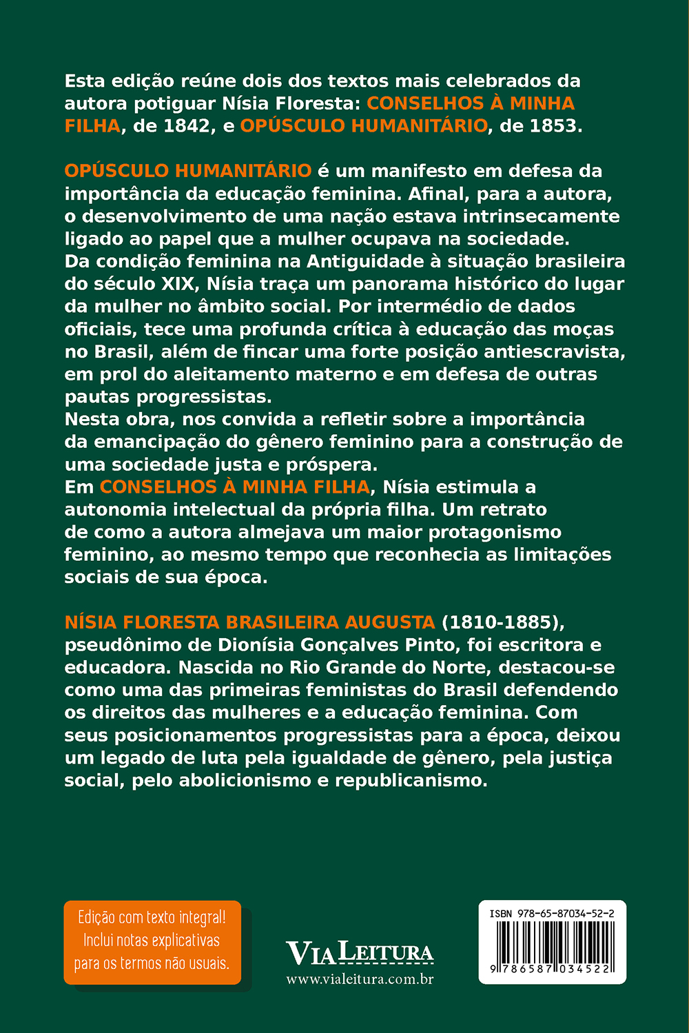 Opúsculo humanitário e Conselhos à minha filha - Nísia Floresta (LEITURA OBRIGATÓRIA FUVEST) - Imagem 2